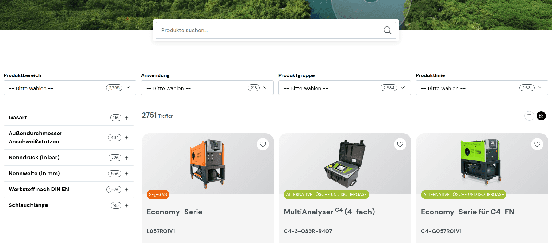 Der aktuelle DILO Produktfinder mit Produktsuche, Filtern und strukturierten Produktkarten.