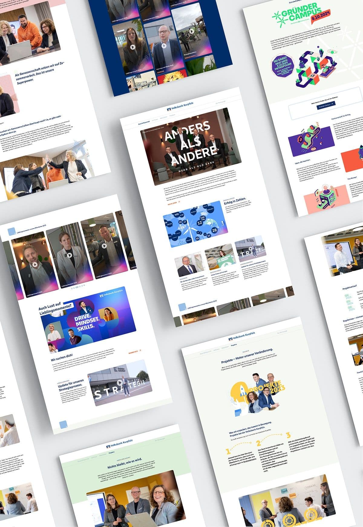 Design des digitalen Geschäftsberichts der Volksbank Kurpfalz