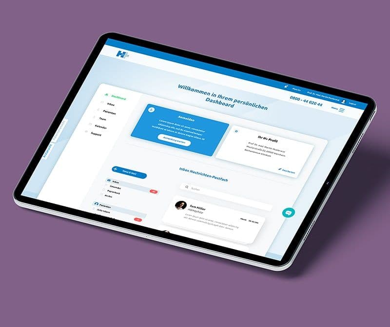 Healthcare Deutschland Tablet-Ansicht