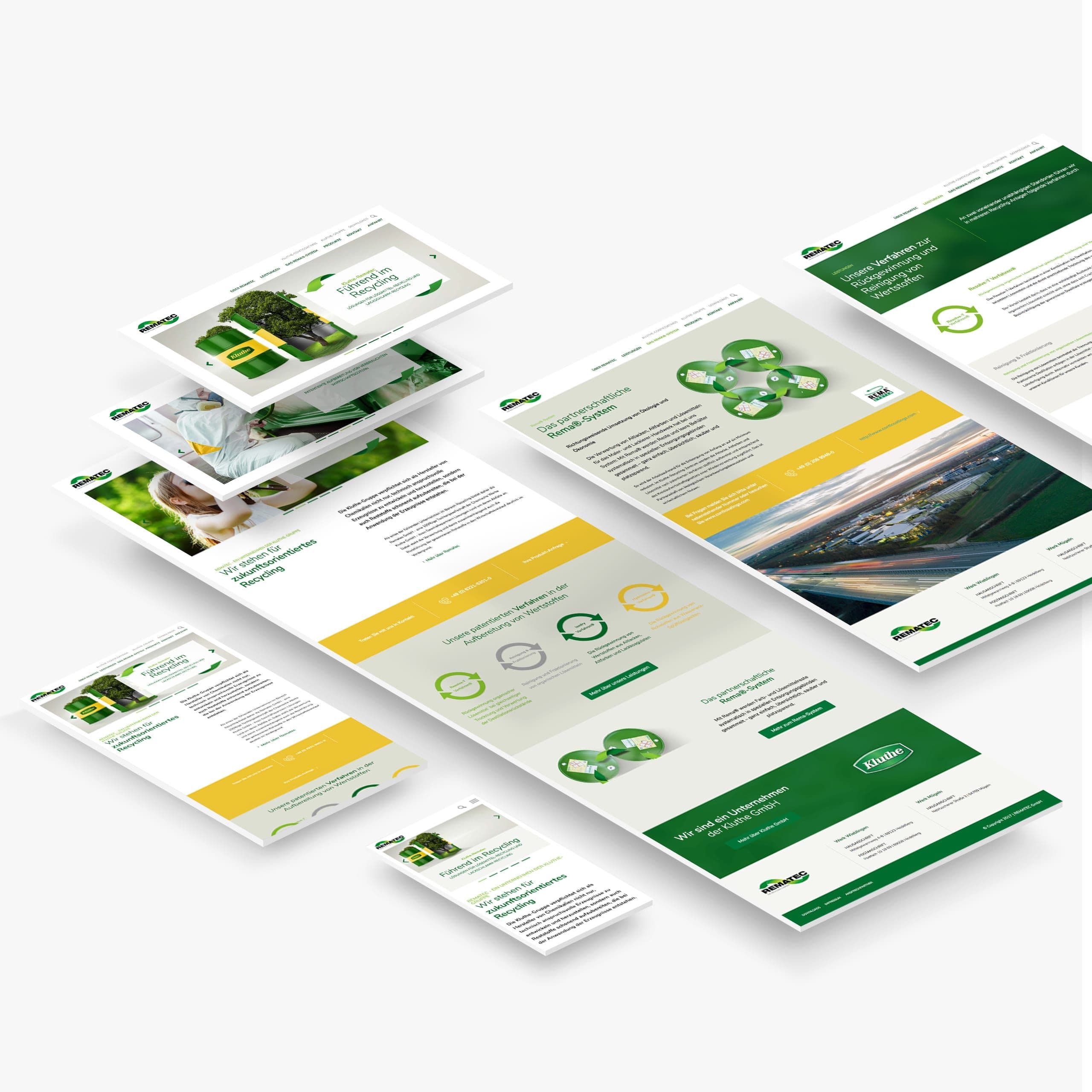 Rematec Designkonzept und Unternehmenswebseite