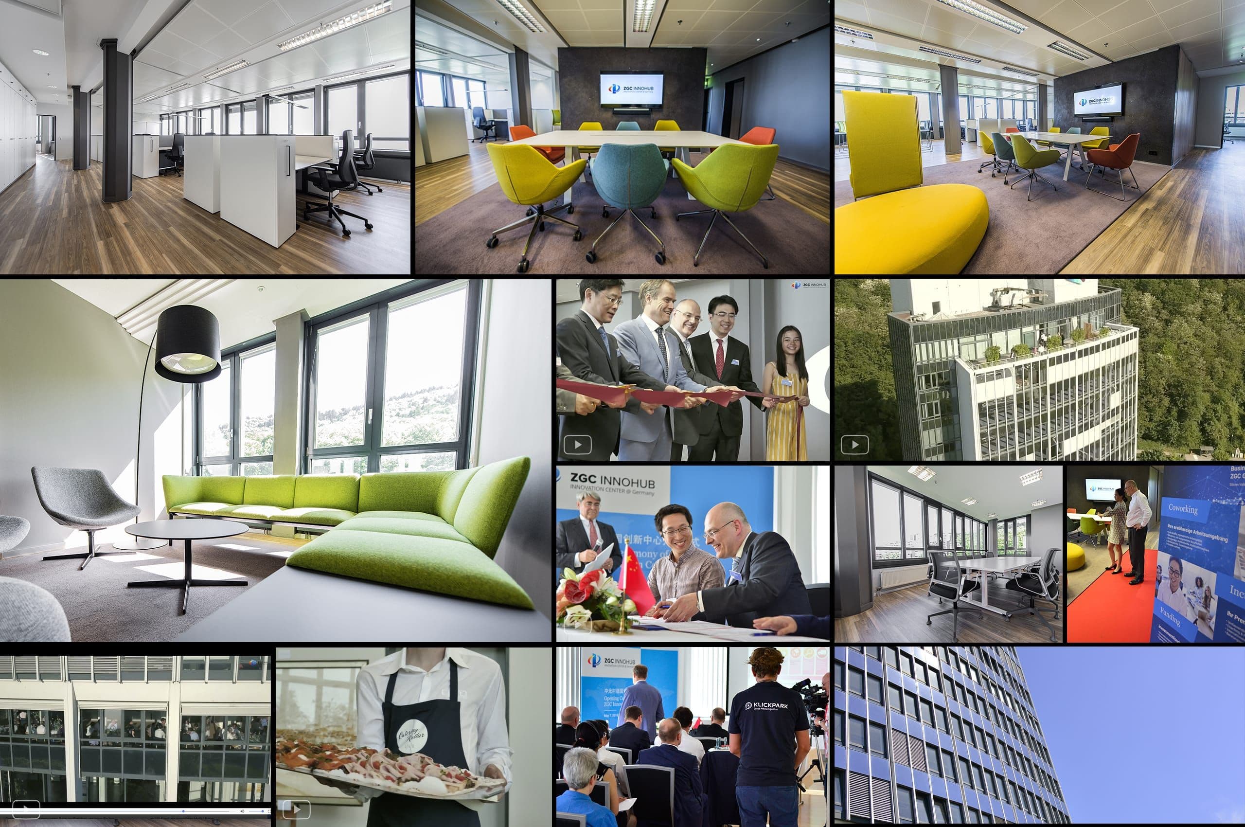 Aufnahme aus einem Dreh für ZGC InnoHub, Kamera und Team bei der Arbeit an einem Veranstaltungsfilm